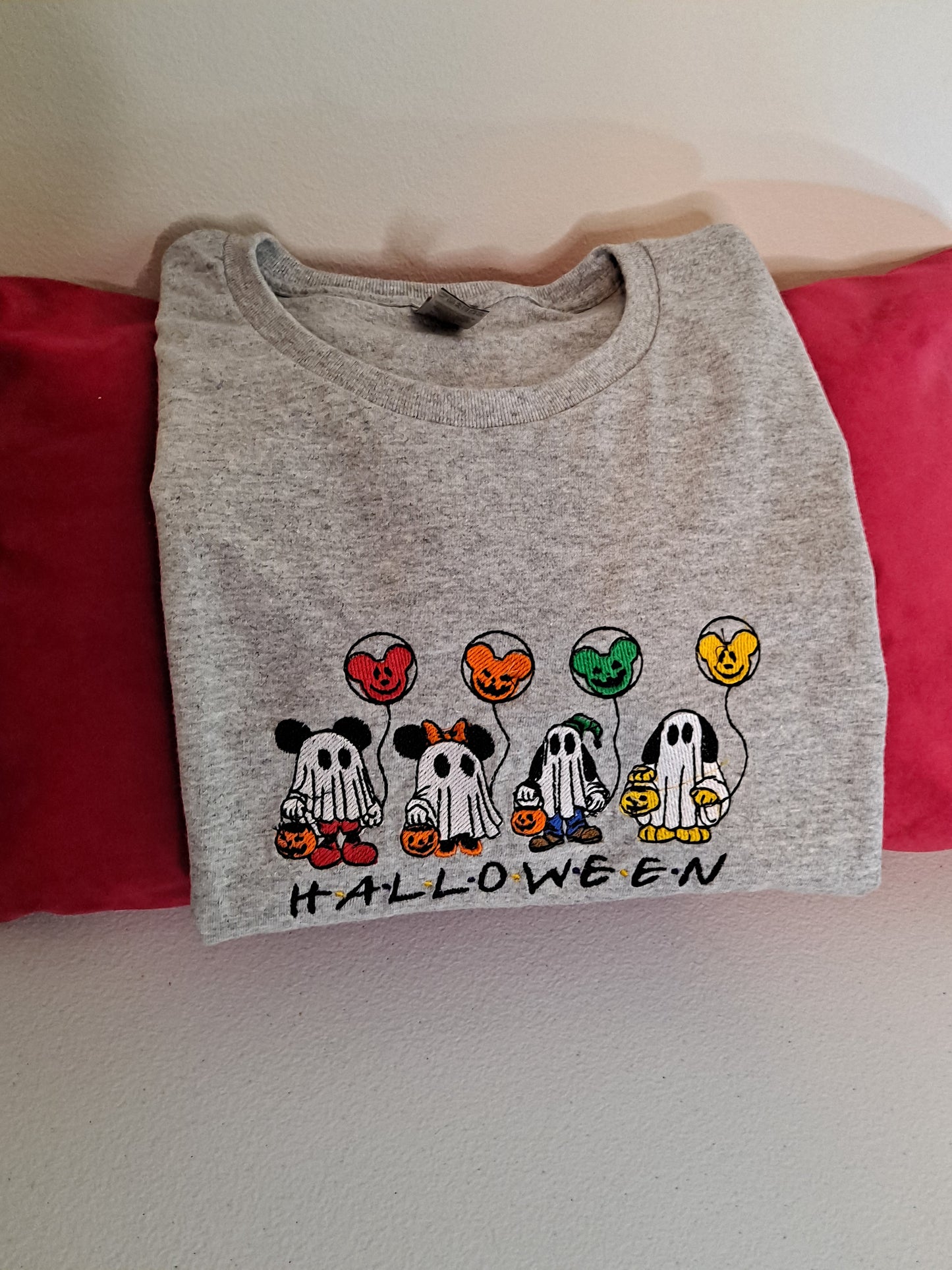 Halloween characters embroidered on t shirt