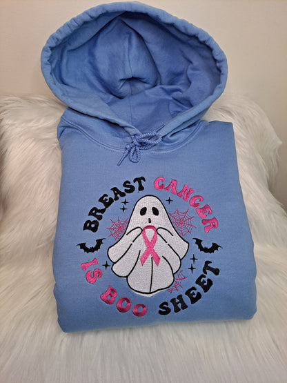 Breast Cancer is Boo Sheet Embroidered on Hoodie