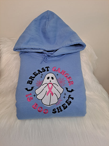 Breast Cancer is Boo Sheet Embroidered on Hoodie