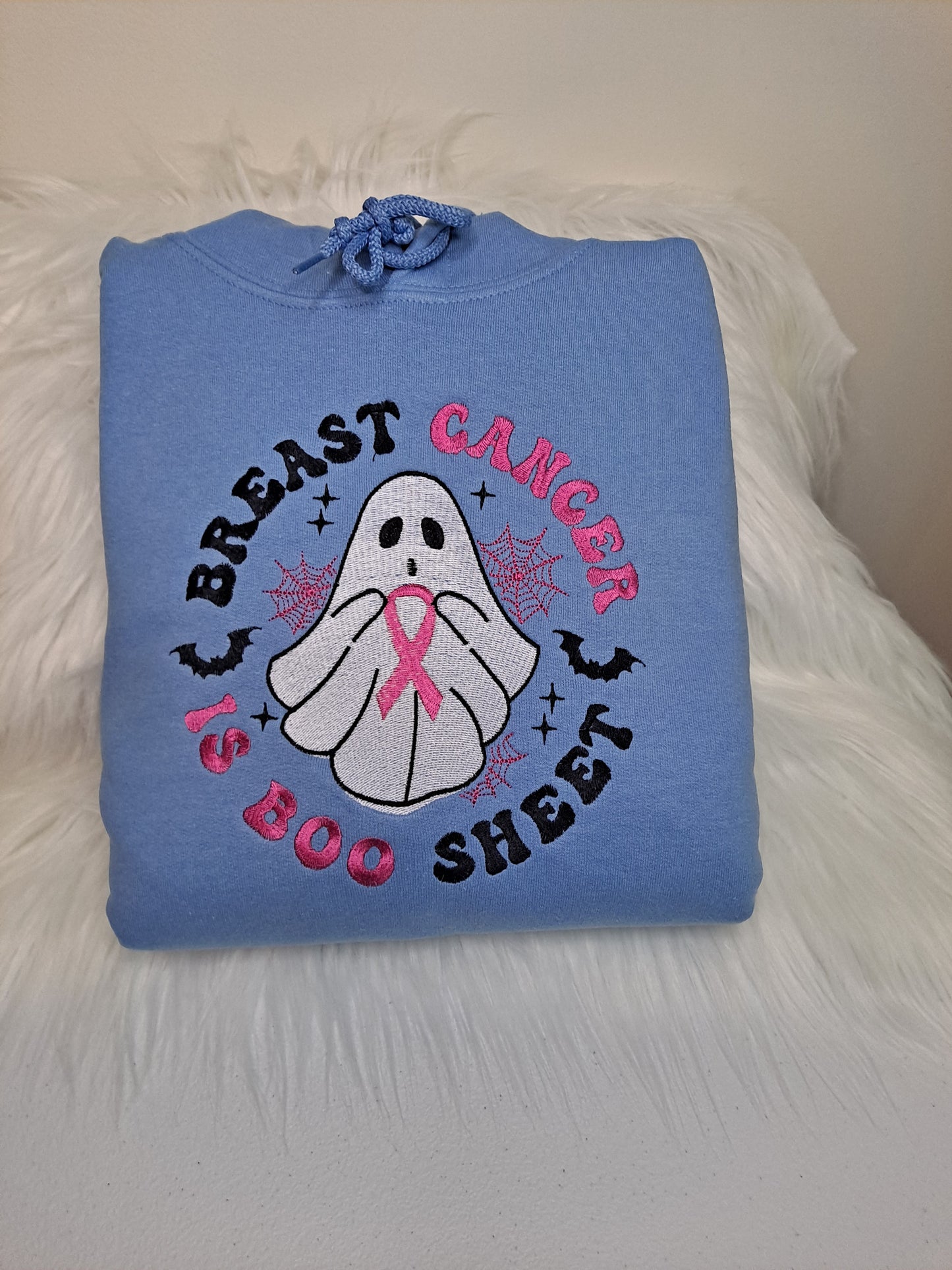 Breast Cancer is Boo Sheet Embroidered on Hoodie